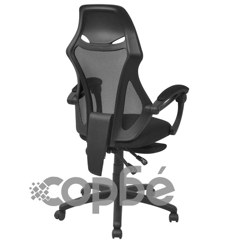 Офис стол, накланящ се, подложка за крака, плат, черно ➤ топ цена ➤ sorbe.bg