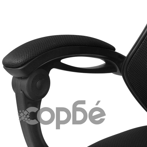 Офис стол, накланящ се, подложка за крака, плат, черно ➤ топ цена ➤ sorbe.bg