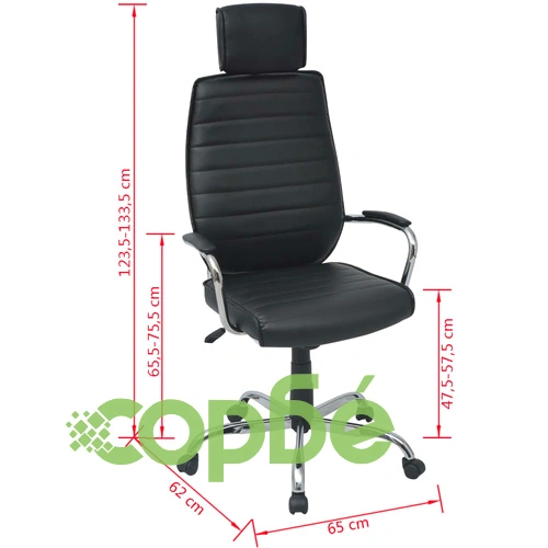 20145  Офис стол, PU кожа, черен ➤ топ цена ➤ sorbe.bg