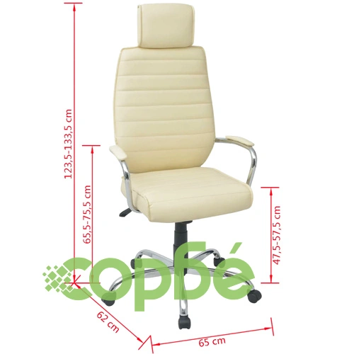 Офис стол, PU кожа, кремавобял ➤ топ цена ➤ sorbe.bg