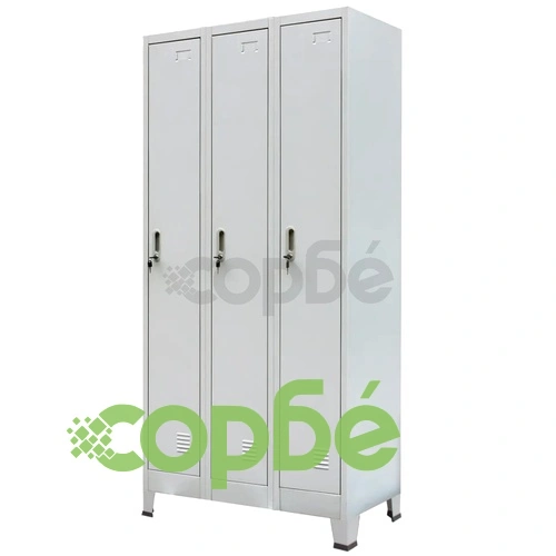 Заключващ се шкаф с 3 отделения, стомана, 90x45x180 cм, сив на топ цена от sorbe.bg Заключващ се шкаф с 3 отделения, стомана, 90x45x180 cм, сив ➤ топ цена ➤ sorbe.bg