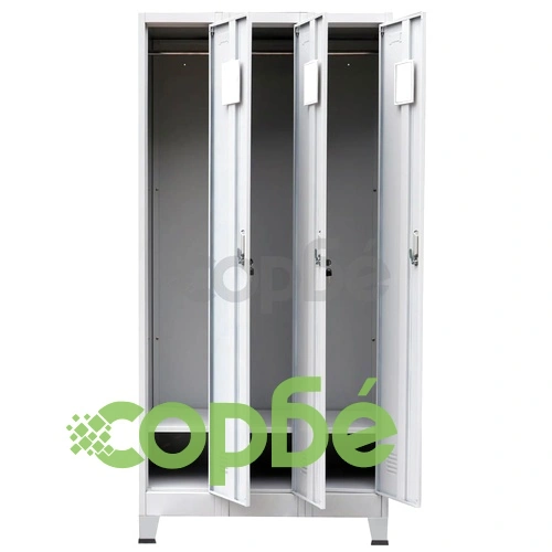 Заключващ се шкаф с 3 отделения, стомана, 90x45x180 cм, сив на топ цена от sorbe.bg Заключващ се шкаф с 3 отделения, стомана, 90x45x180 cм, сив ➤ топ цена ➤ sorbe.bg