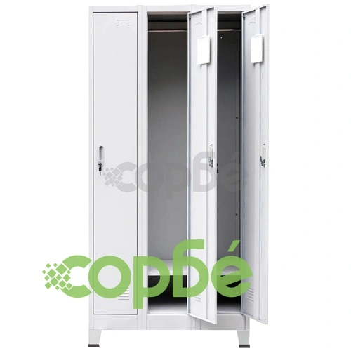 Заключващ се шкаф с 3 отделения, стомана, 90x45x180 cм, сив на топ цена от sorbe.bg Заключващ се шкаф с 3 отделения, стомана, 90x45x180 cм, сив ➤ топ цена ➤ sorbe.bg