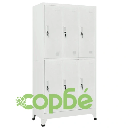 Заключващ се шкаф с 6 отделения, стомана, 90x45x180 см, сив на топ цена от sorbe.bg Заключващ се шкаф с 6 отделения, стомана, 90x45x180 см, сив ➤ топ цена ➤ sorbe.bg