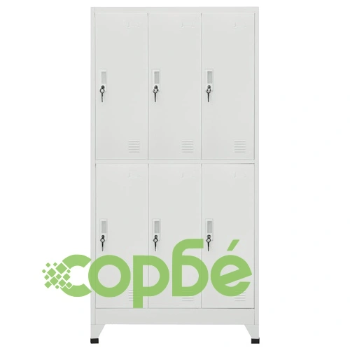 Заключващ се шкаф с 6 отделения, стомана, 90x45x180 см, сив на топ цена от sorbe.bg Заключващ се шкаф с 6 отделения, стомана, 90x45x180 см, сив ➤ топ цена ➤ sorbe.bg