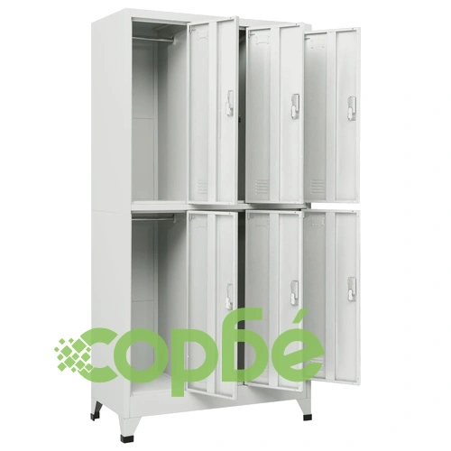 Заключващ се шкаф с 6 отделения, стомана, 90x45x180 см, сив на топ цена от sorbe.bg Заключващ се шкаф с 6 отделения, стомана, 90x45x180 см, сив ➤ топ цена ➤ sorbe.bg