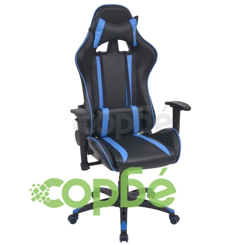 Офис рейсинг стол, накланящ се, изкуствена кожа, син ➤ топ цена ➤ sorbe.bg