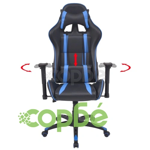 Офис рейсинг стол, накланящ се, изкуствена кожа, син ➤ топ цена ➤ sorbe.bg