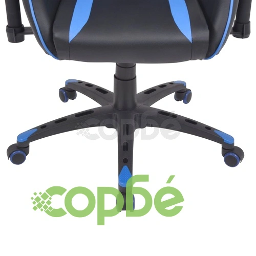 Офис рейсинг стол, накланящ се, изкуствена кожа, син ➤ топ цена ➤ sorbe.bg