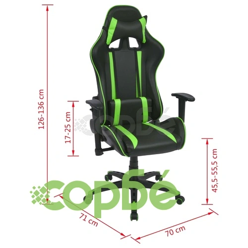 Офис рейсинг стол, накланящ се, изкуствена кожа, зелен ➤ топ цена ➤ sorbe.bg