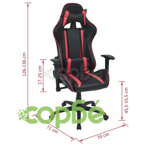 Офис рейсинг стол, накланящ се, изкуствена кожа, червен ➤ топ цена ➤ sorbe.bg