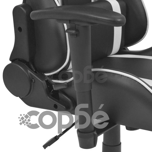 Офис рейсинг стол, накланящ се, изкуствена кожа, бял ➤ топ цена ➤ sorbe.bg