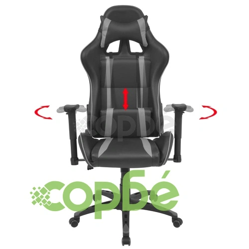 Офис рейсинг стол, накланящ се, изкуствена кожа, сив ➤ топ цена ➤ sorbe.bg