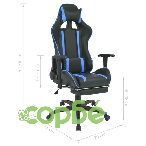 Наклоняем офис рейсинг стол с подложка за крака, синьо ➤ топ цена ➤ sorbe.bg