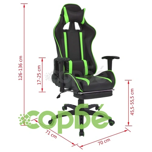 Наклоняем офис рейсинг стол с подложка за крака, зелено ➤ топ цена ➤ sorbe.bg