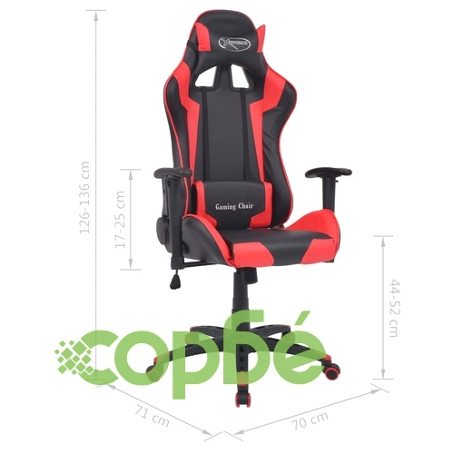 Офис стол, накланящ се, изкуствена кожа, червен ➤ топ цена ➤ sorbe.bg