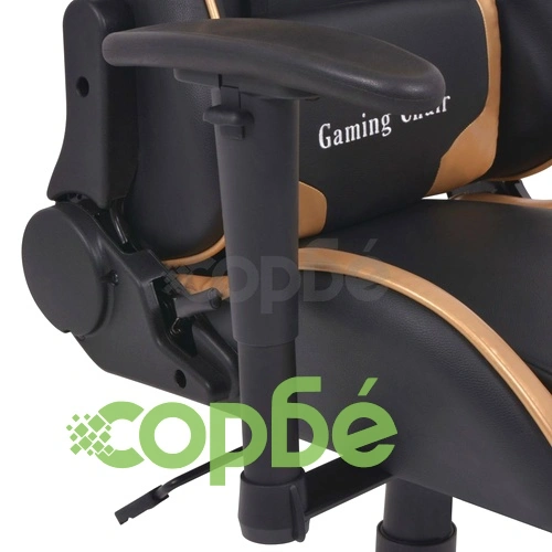 Офис стол, накланящ се, изкуствена кожа, златист ➤ топ цена ➤ sorbe.bg