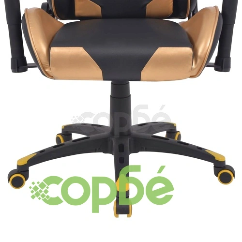 Офис стол, накланящ се, изкуствена кожа, златист ➤ топ цена ➤ sorbe.bg