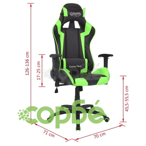 Офис стол, накланящ се, изкуствена кожа, зелен ➤ топ цена ➤ sorbe.bg