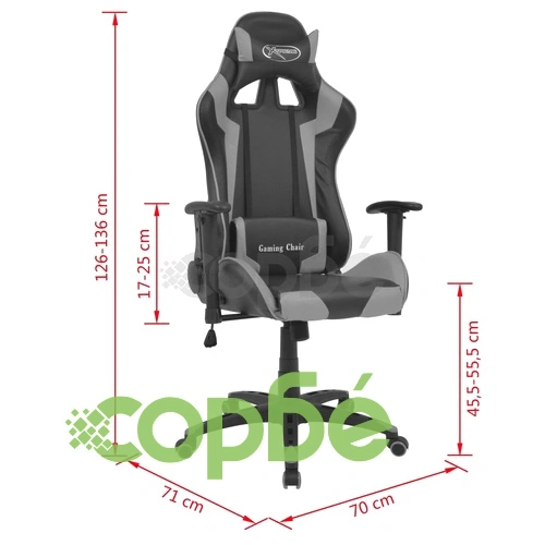 Офис стол, накланящ се, изкуствена кожа, сив ➤ топ цена ➤ sorbe.bg