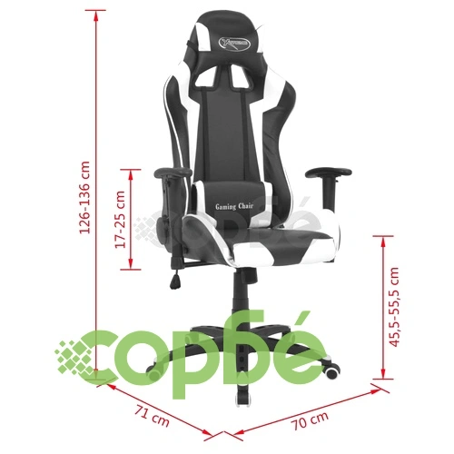 Офис стол, накланящ се, изкуствена кожа, бял ➤ топ цена ➤ sorbe.bg