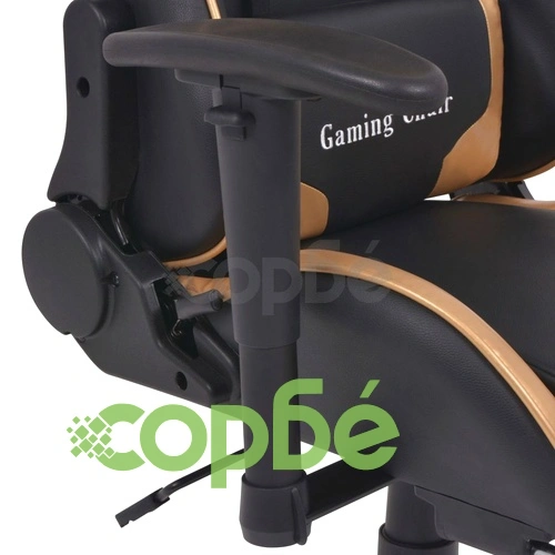 Офис стол, накланящ се, с подложка за крака, златист ➤ топ цена ➤ sorbe.bg