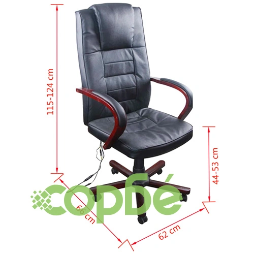 Офис стол с функции за масаж и регулируема височина, черен ➤ топ цена ➤ sorbe.bg