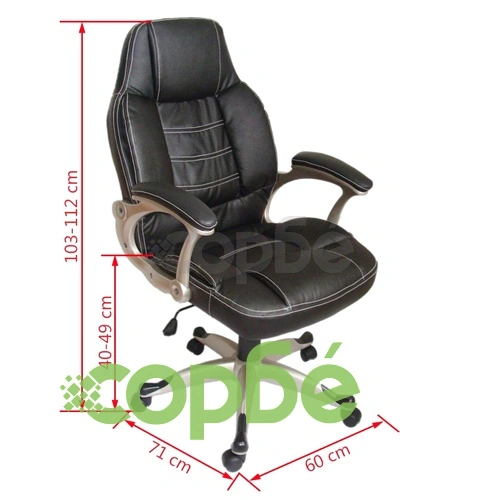 Луксозен офис стол, черен, 60 x 71 x (103 - 112) см ➤ топ цена ➤ sorbe.bg