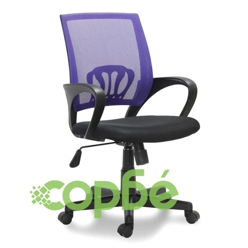 Офис стол с 5 колелца, пластмаса, в лилаво и черно ➤ топ цена ➤ sorbe.bg