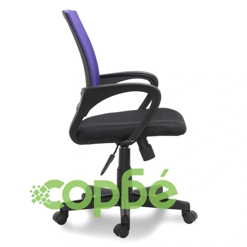 Офис стол с 5 колелца, пластмаса, в лилаво и черно ➤ топ цена ➤ sorbe.bg