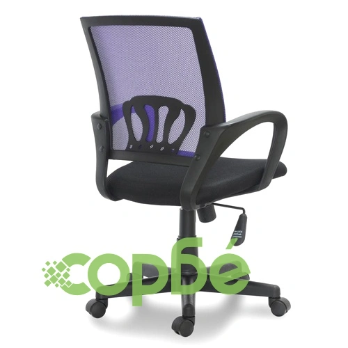 Офис стол с 5 колелца, пластмаса, в лилаво и черно ➤ топ цена ➤ sorbe.bg