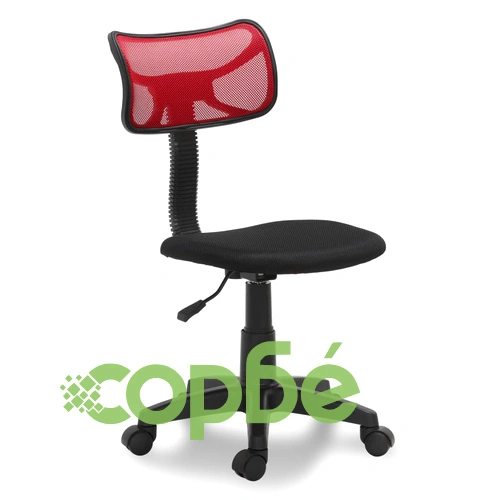 Офис стол с 5 колелца, пластмаса, в черно и червено ➤ топ цена ➤ sorbe.bg