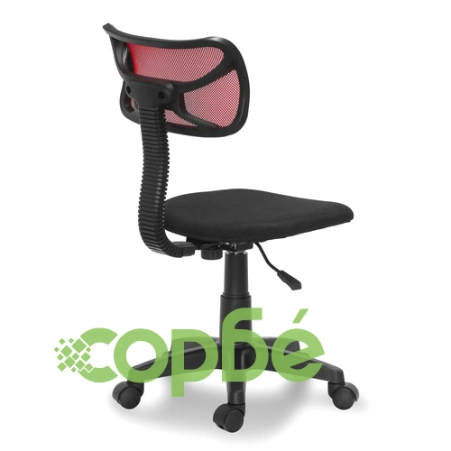 Офис стол с 5 колелца, пластмаса, в черно и червено ➤ топ цена ➤ sorbe.bg