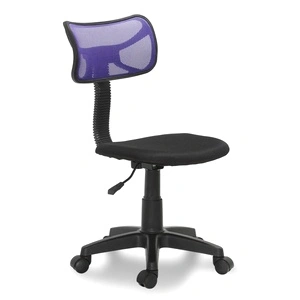 Офис стол с 5 колелца, пластмаса, в черно и лилаво