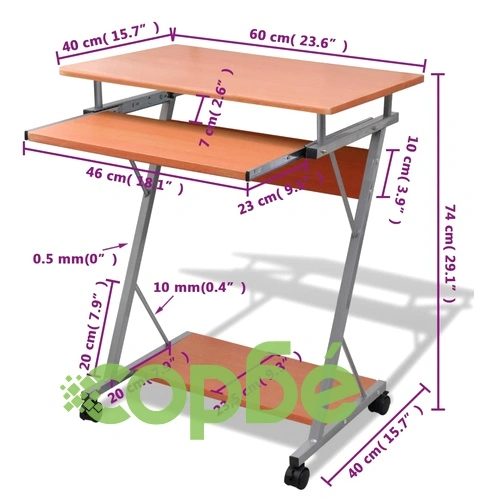Бюро за компютър с изтеглящ плот за клавиатура, кафяво ➤ топ цена ➤ sorbe.bg