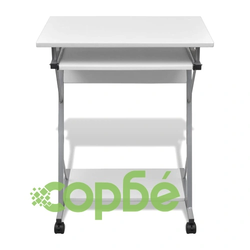 Бюро за компютър с изтеглящ плот за клавиатура, бяло ➤ топ цена ➤ sorbe.bg