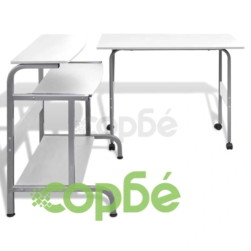 Работно бюро за компютър, регулируемо, бяло ➤ топ цена ➤ sorbe.bg