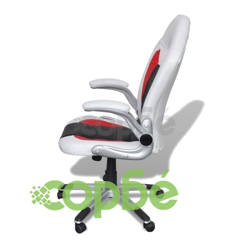 Елегантен офис стол от изкуствена кожа, цвят: бял ➤ топ цена ➤ sorbe.bg