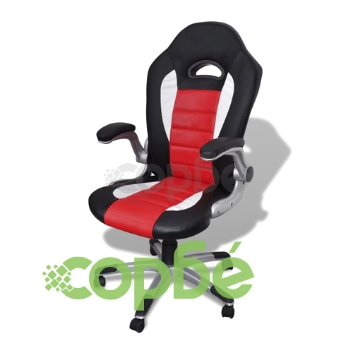 Офис стол от изкуствена кожа с модерен дизайн, червен ➤ топ цена ➤ sorbe.bg