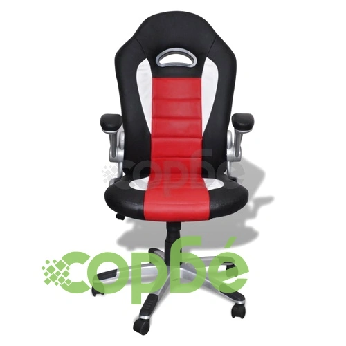 Офис стол от изкуствена кожа с модерен дизайн, червен ➤ топ цена ➤ sorbe.bg