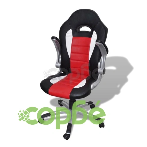 Офис стол от изкуствена кожа с модерен дизайн, червен ➤ топ цена ➤ sorbe.bg