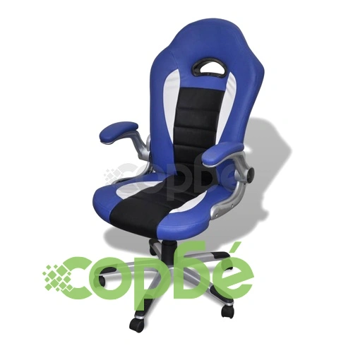 Елегантен офис стол от изкуствена кожа, цвят: син ➤ топ цена ➤ sorbe.bg