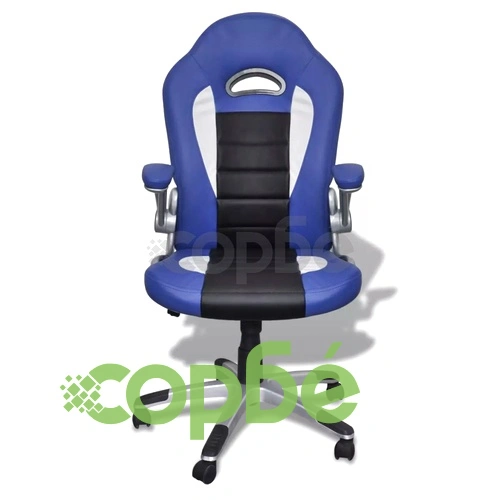 Елегантен офис стол от изкуствена кожа, цвят: син ➤ топ цена ➤ sorbe.bg