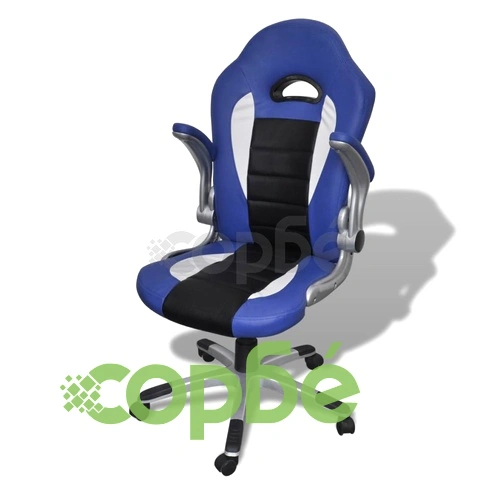 Елегантен офис стол от изкуствена кожа, цвят: син ➤ топ цена ➤ sorbe.bg