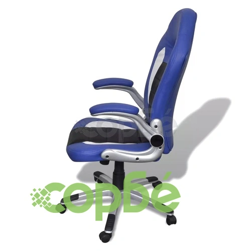 Елегантен офис стол от изкуствена кожа, цвят: син ➤ топ цена ➤ sorbe.bg