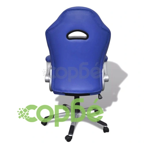 Елегантен офис стол от изкуствена кожа, цвят: син ➤ топ цена ➤ sorbe.bg