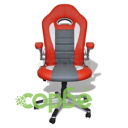 Елегантен офис стол от изкуствена кожа, цвят: оранжев ➤ топ цена ➤ sorbe.bg