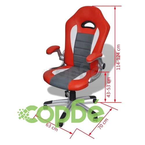 Елегантен офис стол от изкуствена кожа, цвят: оранжев ➤ топ цена ➤ sorbe.bg