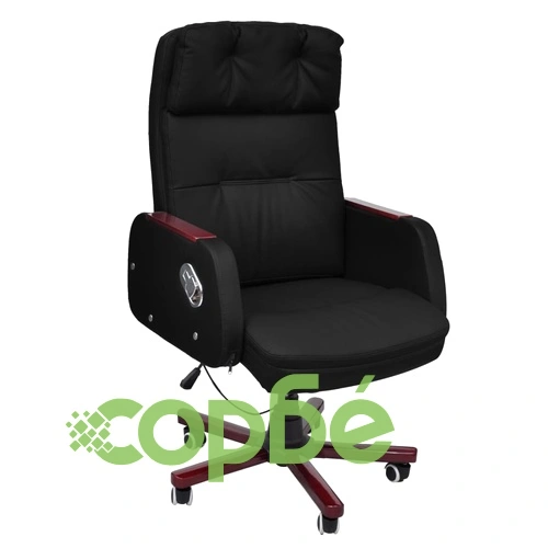 Офис стол реклайнер, изкуствена кожа, черен, висококачествен ➤ топ цена ➤ sorbe.bg