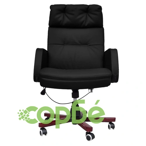 Офис стол реклайнер, изкуствена кожа, черен, висококачествен ➤ топ цена ➤ sorbe.bg